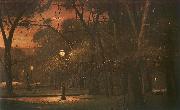 Mihaly Munkacsy, Park Monceau at Night